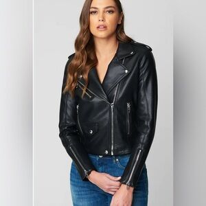 Blank NYC Black Faux Leather Moto Zip-up Jacket